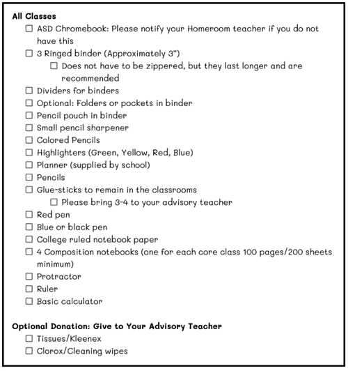 Supply List